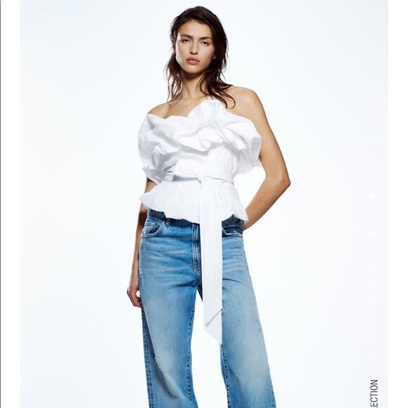 Zara blogger favorite voluminous poplin top - Picture 1 of 4